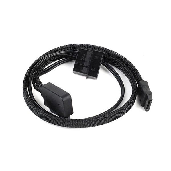 Dynamicfunction Sleeved Slim Sata Adapter Cable - Black DY688821